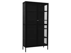 Maison Exclusive - Vitrina De Acero Y Vidrio Templado Negra 90x40x180 Cm