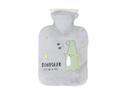 Bolsa De Agua Caliente De 500 Ml Con Diseño De Dinosaurio De Dibujos Animados, Gruesa, A Prueba De Fugas, Para Aliviar El Dolor Muscular, Gris.