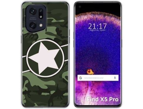 Carcasa para Oppo Find X5 Pro 5G TUMUNDOSMARTPHONE Dibujos Camuflaje 01 Multicolor