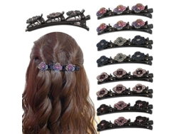 2026-pinzas De Pelo Trenzadas Con Piedras De Cristal Brillantes Para Mujer, 3 Pequeñas Pinzas, Diseño Único De Doble Capa, Regalo Perfecto