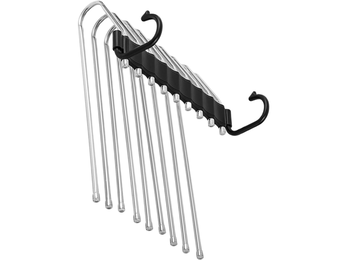 Percha para pantalones de 9 niveles, percha para armario, percha para pantalones de acero inoxidable Gokoco
