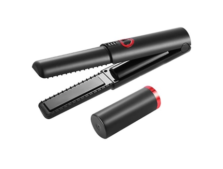 Plancha de pelo portátil multifuncional profesional de cerámica con turmalina Bisbisous negro AUJEZON