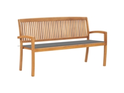Banco de exterior VIDAXL Gris Teca (159x57.5x90 cm)