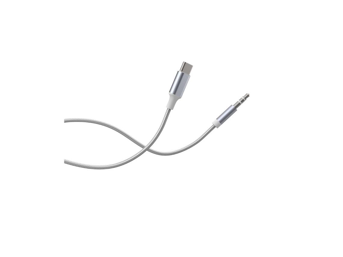 Cable Audio Usb-c Mm Tejido Nailon Force Power Blanco