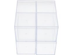 Cajas Almacenamiento Cuadradas Plástico Transparente 8 Piezas Fáciles Organizar Compactas Cajones Garaje Tapa