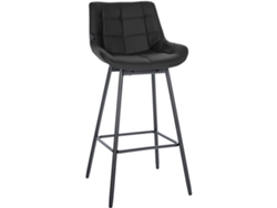 Taburete giratorio X1 con reposapiés, tapizado en PVC negro, base de cuatro patas de metal negro 10_0005469