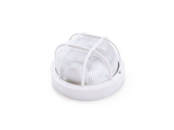 Aplique de pared redondo termoplástico con rejilla blanca E27 GSC 0700156