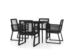 Maison Exclusive - Juego de comedor de jardín de 5 piezas en color negro