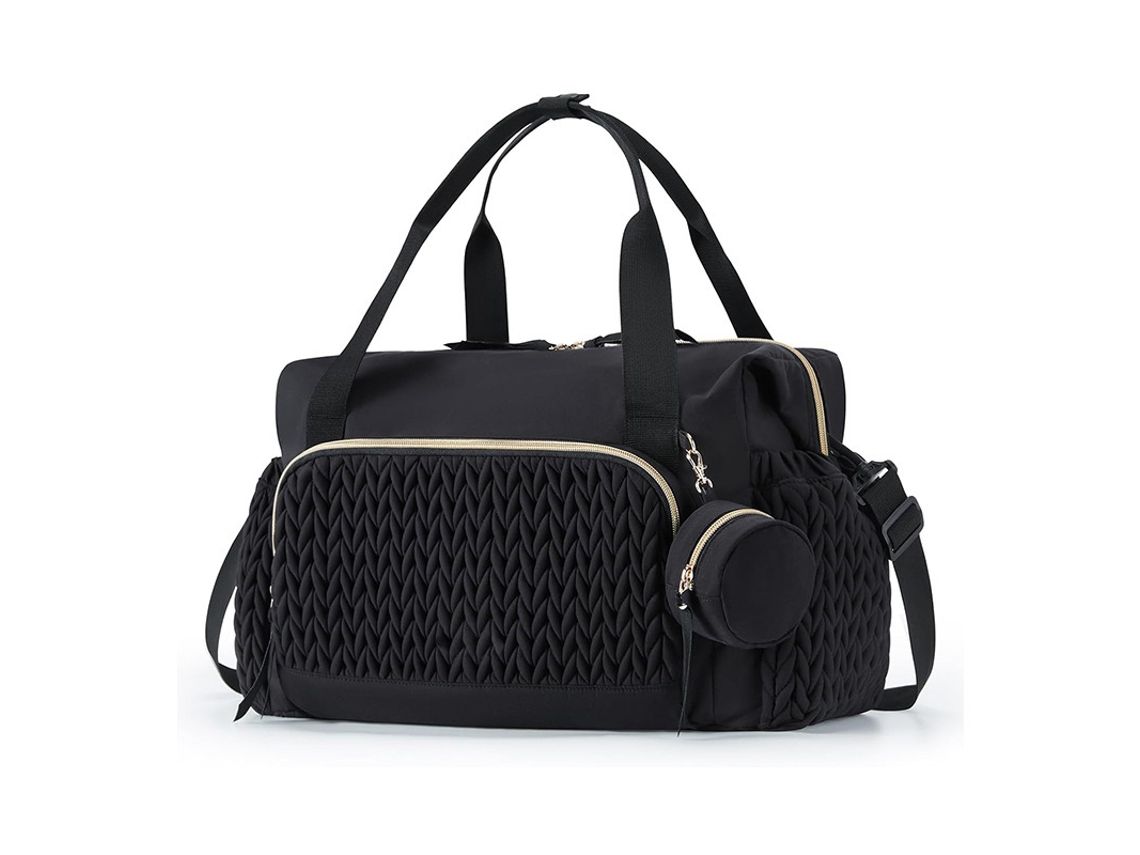 Bolsa de viaje grande para pañales, ideal para maternidad y hospital, con portachupetes. Negra, 45 x 23 x 30 cm, Yunzii
