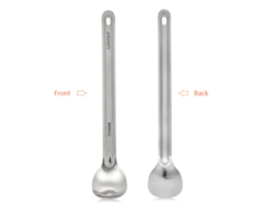 Conjunto De Cubiertos De Titanio Ultraligero Cuchara Y Tenedor Largo Mango Portátil Para Camping Picnic Senderismo