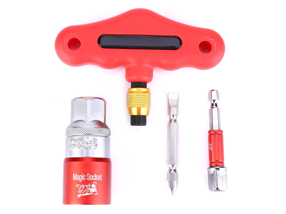 Kit De Destornilladores Universales De 4 Piezas (9-21 Mm) Con Adaptador Para Taladro Y Mango En T Antideslizante.