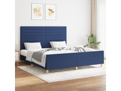 Cama Sin Colchón Tela Azul 160x200 Cm