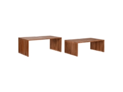 Set 2 Mesa Centro Teca Natural 116x60x46cm