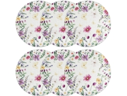 Juego De 6 Manteles Individuales Redondos Lavables De Lino Con Estampados Florales, Manteles Individuales Decorativos Versátiles Para