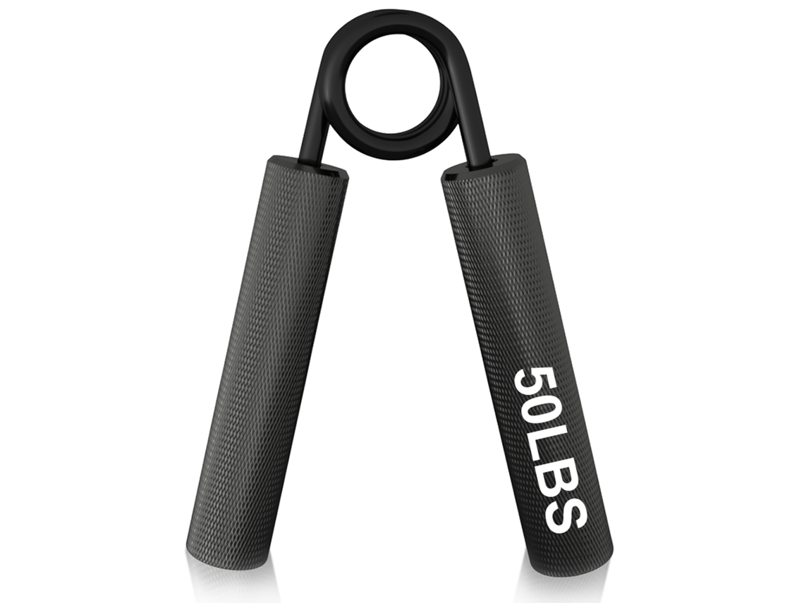 Entrenador de fuerza de agarre de metal Mdug (negro, 50 lb)