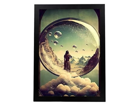 NACNIC Poster Bolas De Cristal En Estilo Surrealismo Cinematográfico Ilustraciones Y Grabados De Historieta Abstracta Y Artística A3 Marcos Negros