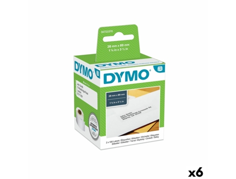 Rollo Etiquetas DYMO 28 X 89 Mm (Blanco -6 Unidades)