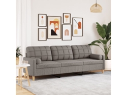Sofá De 3 Plazas | Sofá De Salón | Sofá De Descanso Con Cojines Tela Gris Taupe 210 Cm Wsd597262