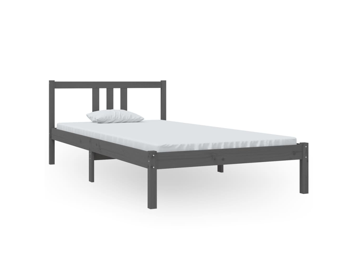 Maison Exclusive - Estructura De Cama Sin Colchón Madera Maciza Gris 100x200 Cm