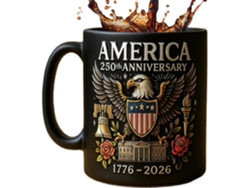 Caneca De Cerâmica Para Café E Chá, 33 Cl - Caneca Comemorativa Do 250º Aniversário Com Bandeira E Símbolo Cultural