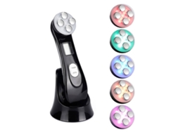 Máquina de lifting facial ultrasónica 5 en 1 Yunzii, reafirmante facial con luz LED de radiofrecuencia, color negro