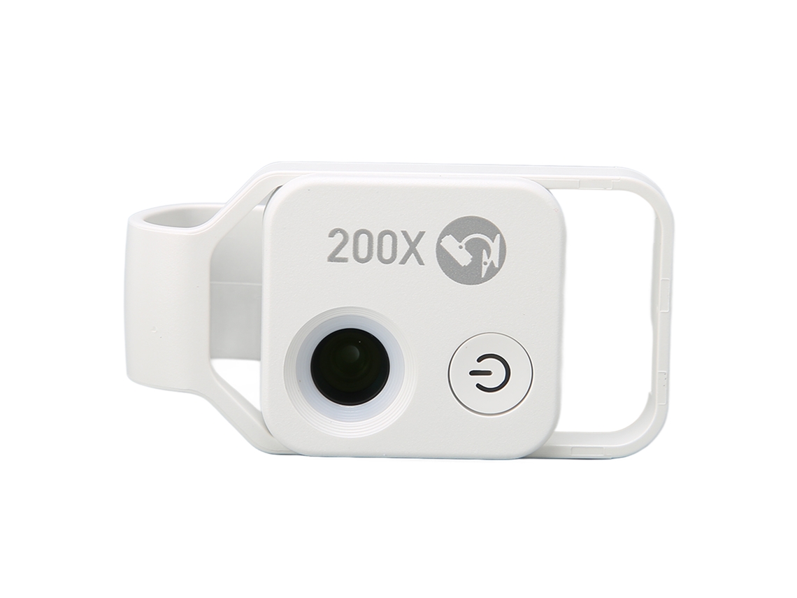 Microscopio De Bolsillo Para Teléfonos Móviles 200x Con Lente Cpl, Clip Universal Para Iphone Y Android, Blanco