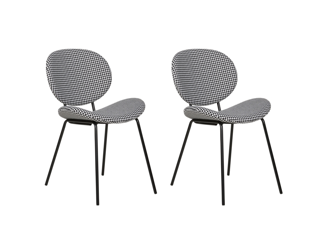 Conjunto de 2 cadeiras de refeição estilo retro BELIANI Luana de Poliéster Preto 50x52x80