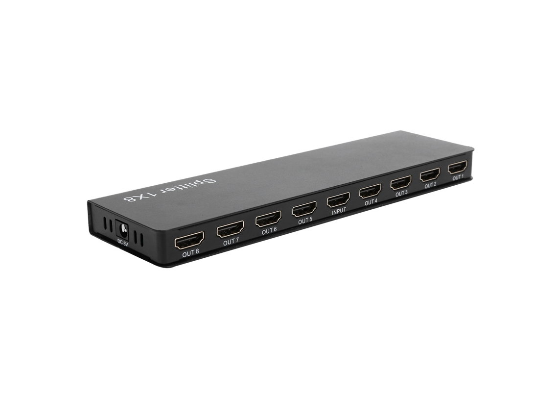 Divisor Hdmi 1.4 1x8 Con 8 Puertos, Salida 4k 3d Hdr 1080p Y Distribuidor De Audio Y Vídeo Full Hd.