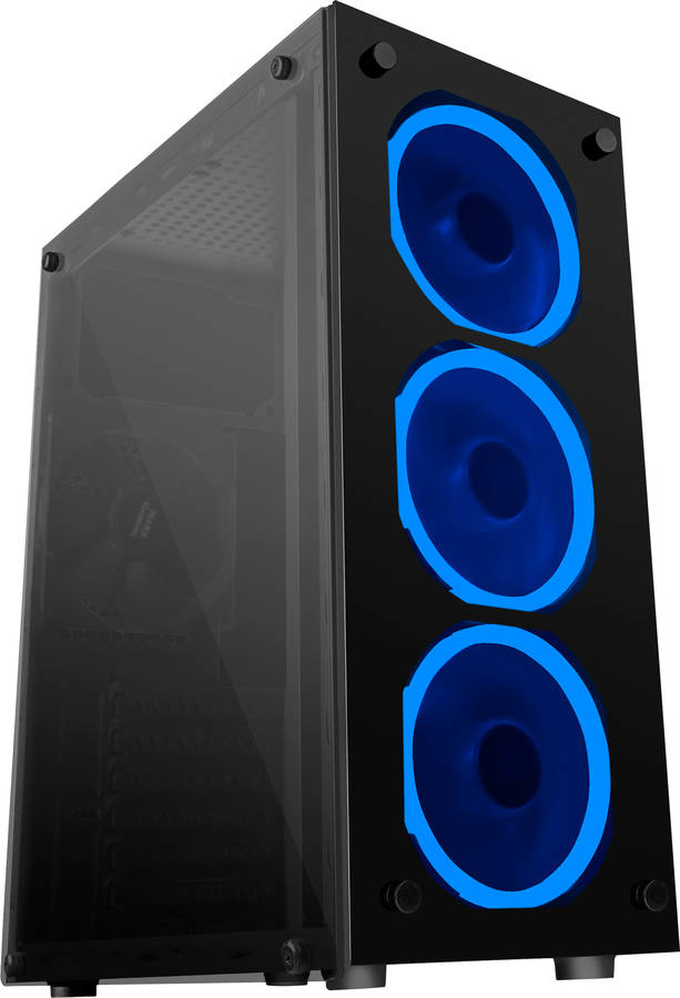 Caja PC MARS GAMING MCG Azul (ATX Mid Tower - Negro)