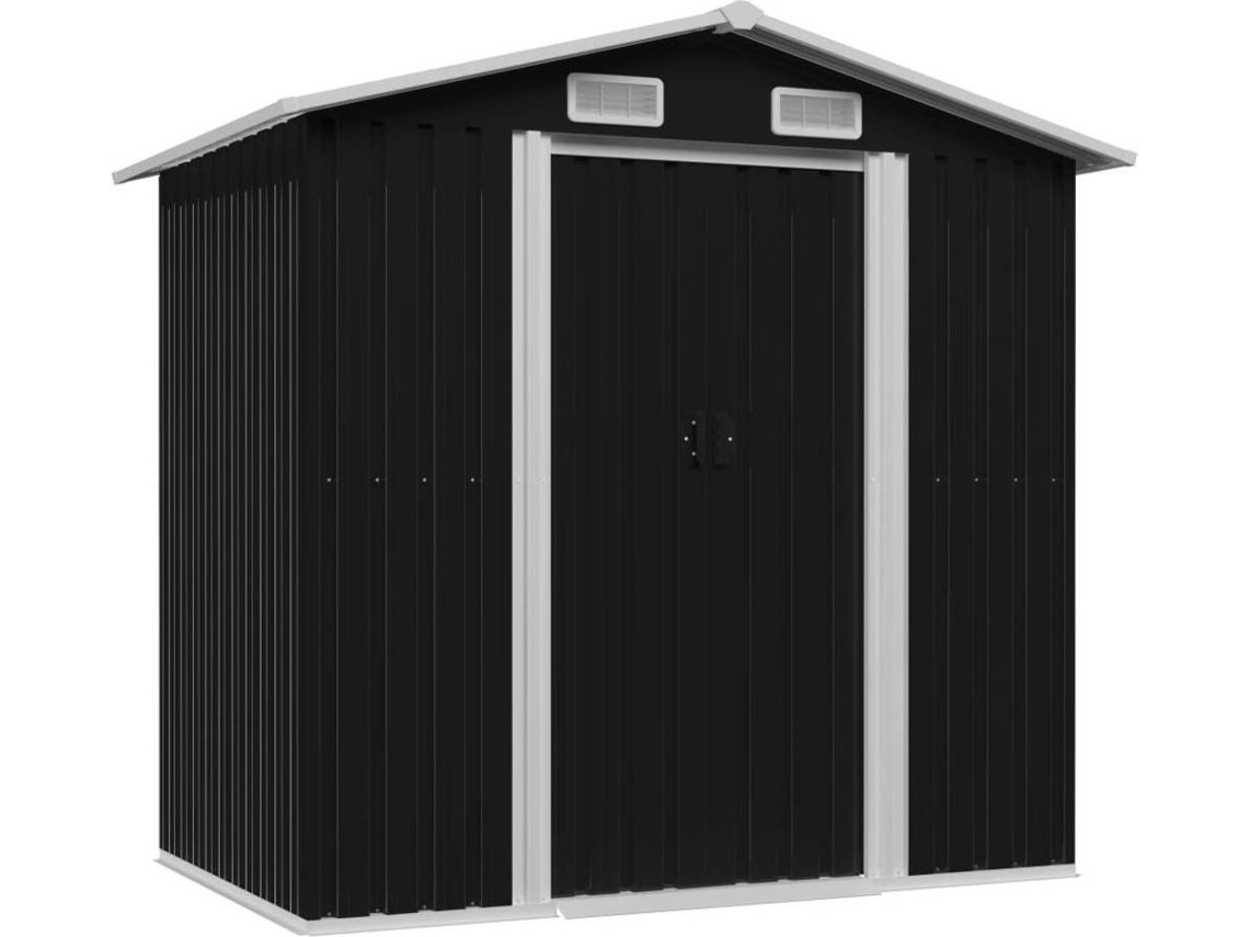 Caseta de Jardín VIDAXL de Acero Gris Antracita 204x132x186 cm
