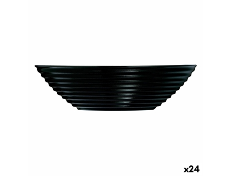 Bol Luminarc Harena Negro Vidrio (16 cm) (24 Unidades)