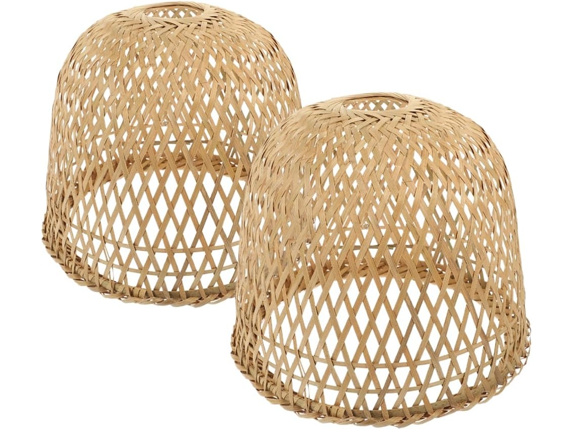 Juego De 2 Lámparas Colgantes De Bambú Natural Tejido, Ligeras Y Duraderas, Para Candelabros De Estilo Japonés.
