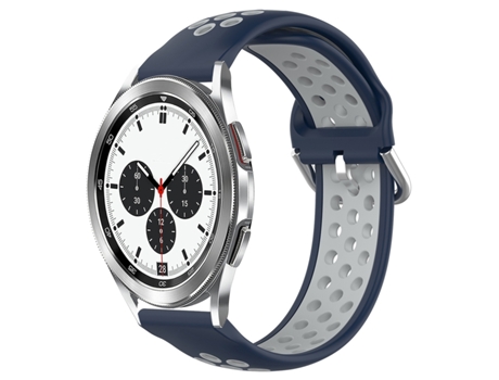 Correa de reloj inteligente para Samsung Galaxy Watch 4 Classic 42 mm 20 mm Correa de reloj deportivo de silicona transpirable perforada (azul medi...