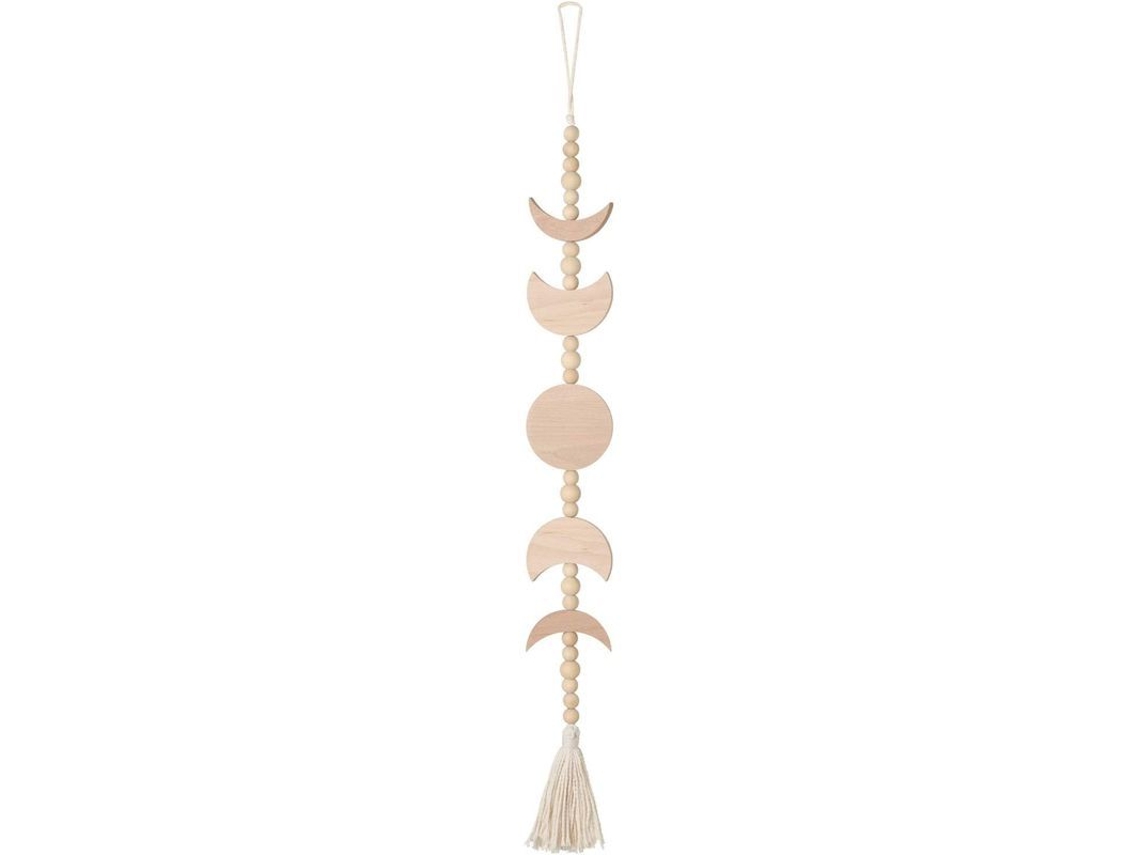 2026altiro-cuadro Decorativo De Fases Lunares Con Cuentas De Madera Y Flecos, Estilo Bohemio Para El Hogar.