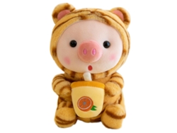 Peluche De Cerdito Con Taza De Té Suave, Regalo Para Niños, 25 Cm.