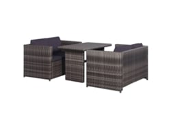 Conjunto de sofás de jardín de 11 piezas DKD Home Decor en ratán gris
