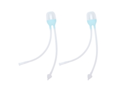2 Aspiradores Nasales Para Bebés, De Silicona Suave, Para La Limpieza De La Mucosidad Nasal, Color Azul.
