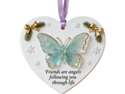Recuerdo navideño de amistad, corazón acrílico 2D, regalo artístico para mejores amigos | Slowmoose