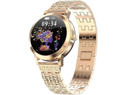 Reloj inteligente elegante para mujer, con Bluetooth, música, banda de acero, monitor de actividad física, sueño, dorado, Yizhood