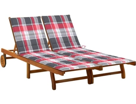 Tumbona VIDAXL Marrón Madera de acacia (200x123x85 cm)