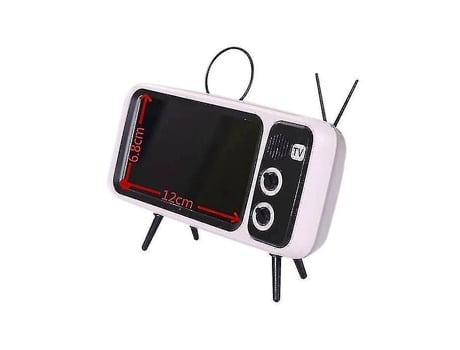 Altavoz Yyh-Gray Wireless Bluetooth Retro Tv Soporte para teléfono móvil 2 en 1 Az13039