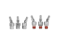 6 conectores rápidos macho giratorios de 360 grados para mangueras de aire de 1/4 de pulgada NPT, de acero inoxidable.