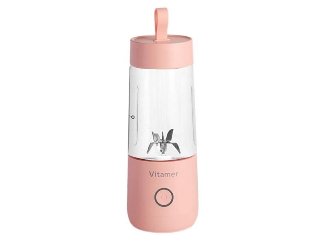 Licuadora personal portátil, mini exprimidor eléctrico USB de 350 ml para batido de jugo de frutas rosa -THJR718 S/BRAND