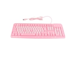 Cabo USB Baoj-2026 ultrafino, silencioso e com desenho animado fofo para teclado, ideal para uso doméstico, no escritório ou em laptops. Cor rosa.