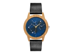 Reloj De Cuarzo Unisex De Moda Con Correa De Malla Dial Redondo Zhoulianfa (negro)