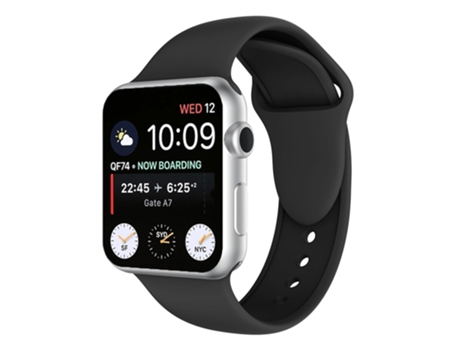 Correa de reloj de silicona con doble remache para Apple Watch Series 3, 2 y 1 de 38 mm (negro)