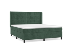Cama Box Spring VIDAXL Verde Terciopelo (180x200 cm)