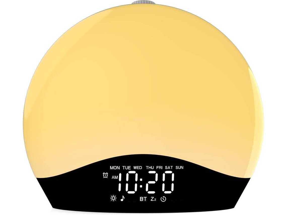 Despertador con luz de amanecer para niños, personas que duermen profundamente, dormitorio, máquina de ruido blanco (blanco)