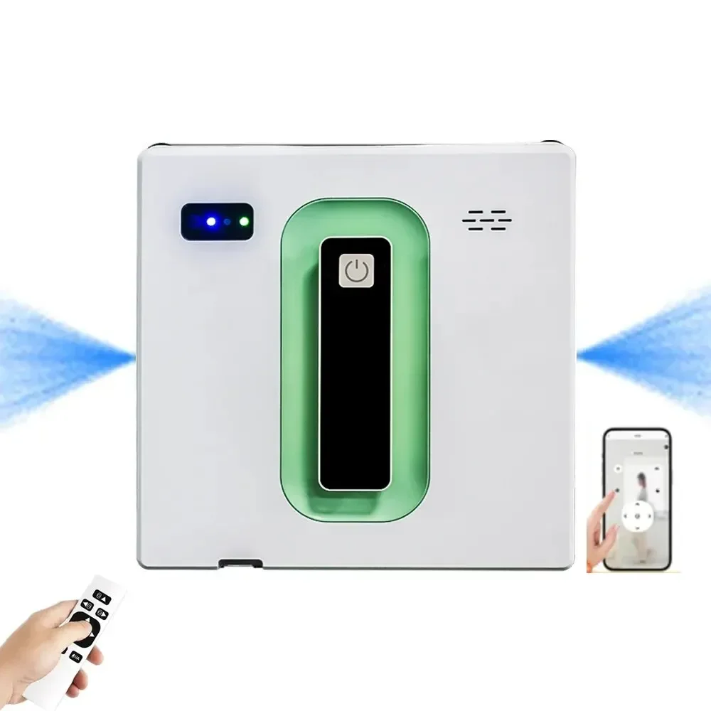 Robot limpiacristales eléctrico automático con control remoto por aplicación y chorro de agua automático bidireccional.
