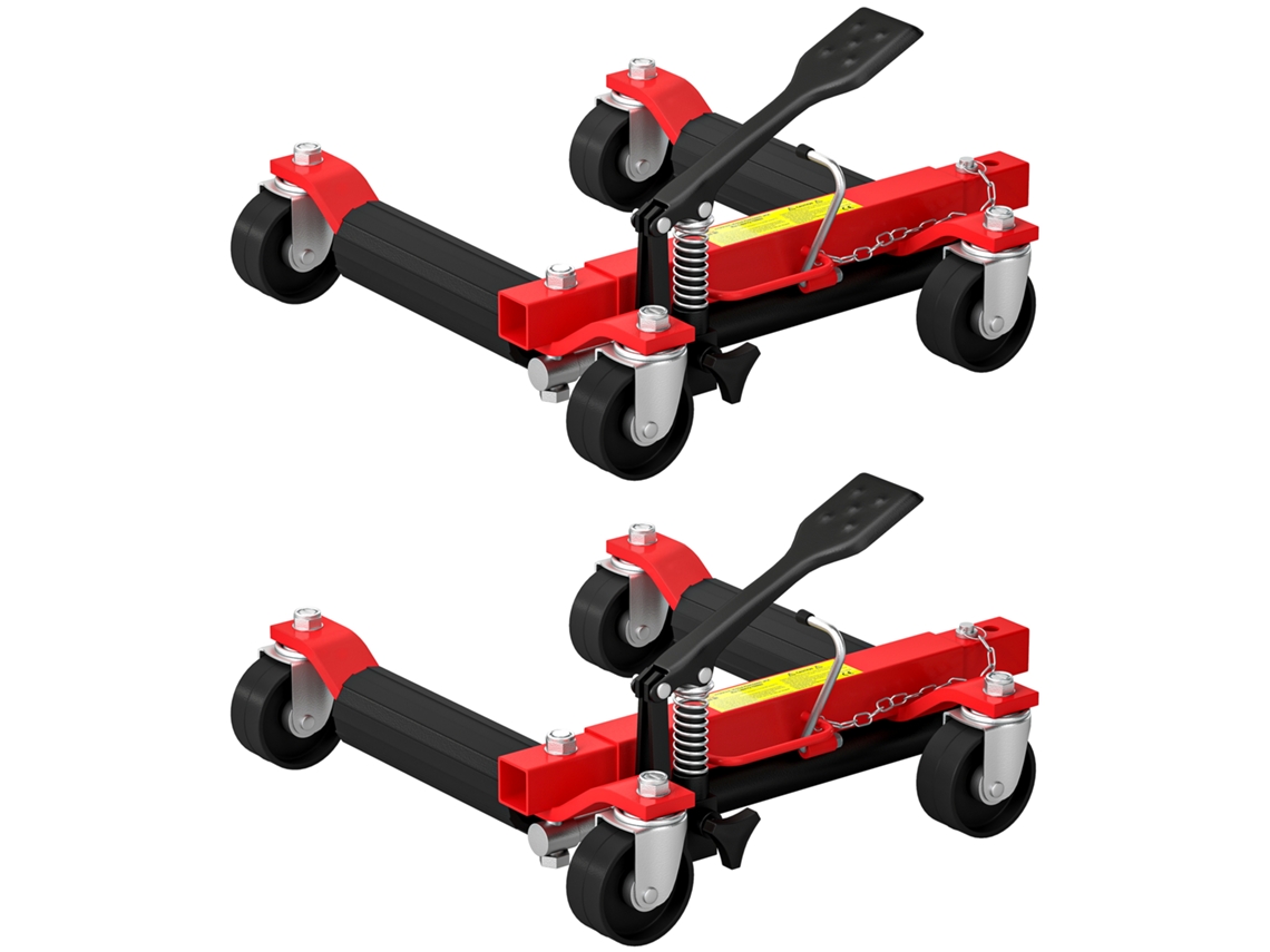 Juego de 2 carros de transporte para coches, capacidad de 680 kg, neumáticos de 22,8 cm, color negro.